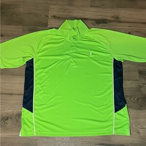 Payne Stewart Legacy Bright Green Navy Polo Golf Polo Shirt Sz XL